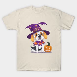 Cute Dog and Pumkin Halloween T-Shirt